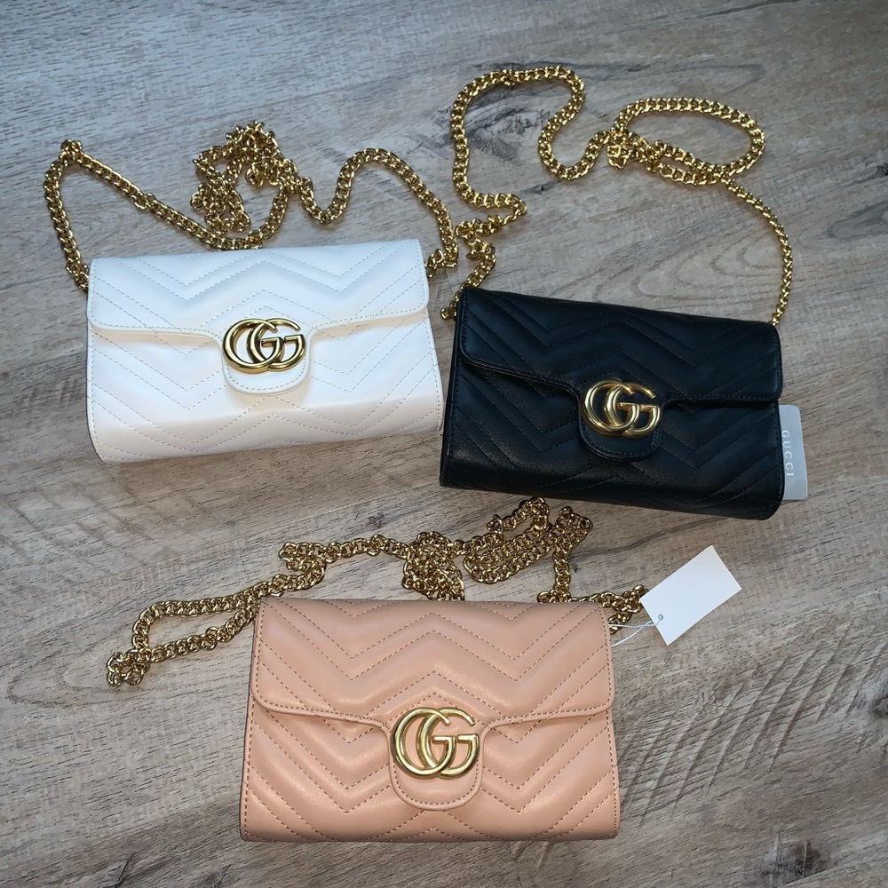 Faux GG Crossbody - White